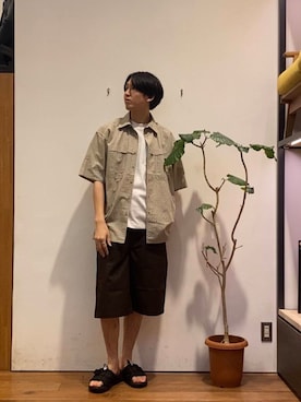 「OUTDOOR EXCHANGE（アウトドアエクスチェンジ）のアイテム」を使った、かわむらさん（メンズ・183cm）の夏コーディネート