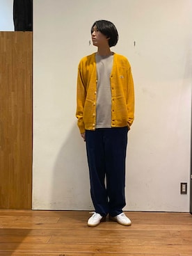 「PENNEYS（ぺニーズ）の『別注』PENNEYS×DOORS　THE FOX 天竺 Long-Sleeve T-Shirts（Tシャツ/カットソー）」を使った、かわむらさん（メンズ・183cm）の秋コーディネート