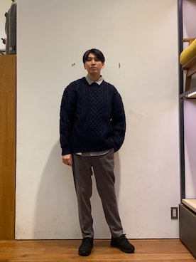 「MoonStar（ムーンスター）のアイテム」を使った、かわむらさん（メンズ・183cm）の冬コーディネート