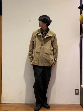 「FORK&SPOON（フォークアンドスプーン）のFORK&SPOON　フレンチドリルピグメントチノパンツ（その他パンツ）」を使った、かわむらさん（メンズ・183cm）の冬コーディネート