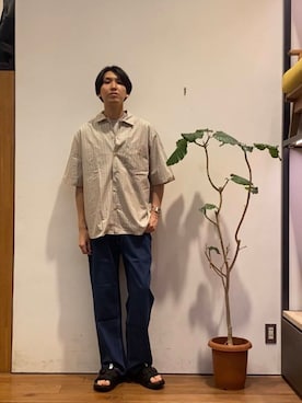 「帰省コーデ」｜かわむらさん（メンズ・183cm）の夏コーディネート