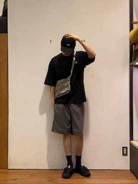 「THE NORTH FACE（ザノースフェイス）のTHE NORTH FACE　SHORT-SLEEVE YOSEMITE SNY T-SHIRTS（Tシャツ/カットソー）」を使った、かわむらさん（メンズ・183cm）の夏コーディネート