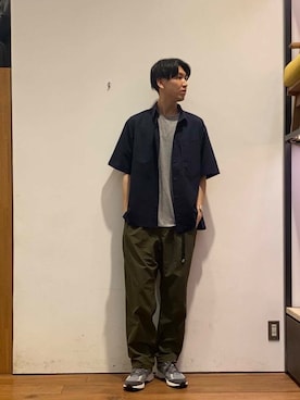 「NEW BALANCE（ニューバランス）のアイテム」を使った、かわむらさん（メンズ・183cm）の春コーディネート