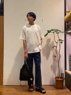 「アイテム（バックパック/リュック）」を使った、かわむらさん（メンズ・183cm）の夏コーディネート