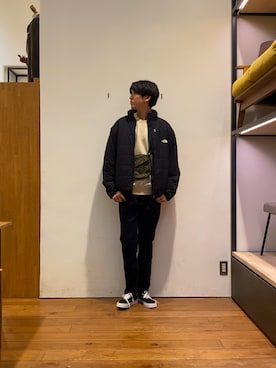 「ノースフェイス」｜かわむらさん（メンズ・183cm）の秋コーディネート