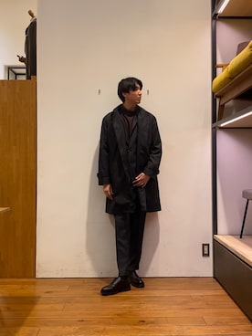 「アイテム（スーツパンツ）」を使った、かわむらさん（メンズ・183cm）の秋コーディネート