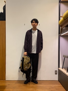 「アイテム（バックパック/リュック）」を使った、かわむらさん（メンズ・183cm）の秋コーディネート