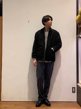 「冬の差し色コーデ」｜かわむらさん（メンズ・183cm）の冬コーディネート