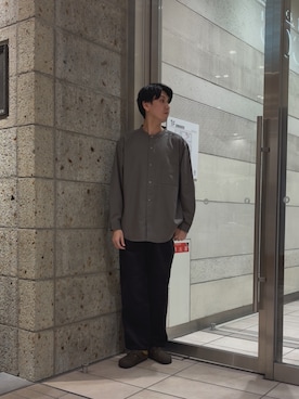 「URBAN RESEARCH DOORS（アーバンリサーチドアーズ）のBIRKENSTOCK　EXCLUSIVE BOSTON WB(REG)（サンダル、ブラウン系）」を使った、かわむらさん（メンズ・183cm）の秋コーディネート