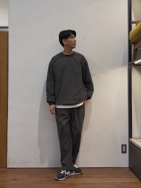 「EKAL（エカル）のアイテム（Tシャツ/カットソー）」を使った、かわむらさん（メンズ・183cm）の秋コーディネート