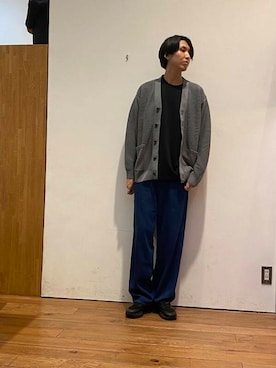 「PENNEYS（ぺニーズ）の『別注』PENNEYS×DOORS　THE FOX 天竺 Long-Sleeve T-Shirts（Tシャツ/カットソー）」を使った、かわむらさん（メンズ・183cm）の秋コーディネート