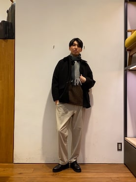 「アイテム（Tシャツ/カットソー）」を使った、かわむらさん（メンズ・183cm）の冬コーディネート