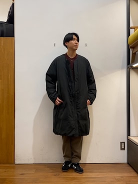 「EKAL（エカル）のアイテム」を使った、かわむらさん（メンズ・183cm）の冬コーディネート