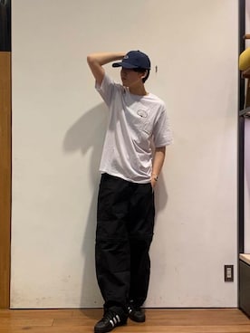 「FRUIT OF THE LOOM（フルーツオブザルーム）のアイテム」を使った、かわむらさん（メンズ・183cm）の春コーディネート