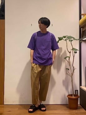「アイテム（バックパック/リュック）」を使った、かわむらさん（メンズ・183cm）の夏コーディネート