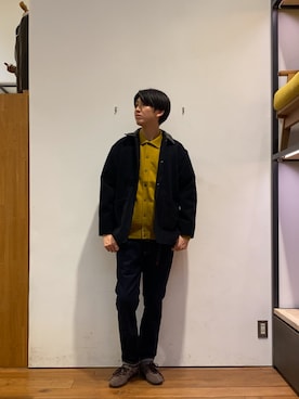 「URBAN RESEARCH DOORS（アーバンリサーチドアーズ）の『XLサイズ/WEB限定/仁村紗和さん着用』『UR TECH 200日ニット』シャツ カーディガン（カーディガン/ボレロ）」を使った、かわむらさん（メンズ・183cm）の秋コーディネート