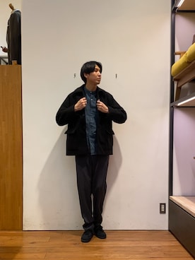 「アイテム（テーラードジャケット）」を使った、かわむらさん（メンズ・183cm）の秋コーディネート