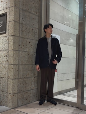 「URBAN RESEARCH DOORS（アーバンリサーチドアーズ）のCLARKS　WALLABEE LITE（ブーツ、ブラック系）」を使った、かわむらさん（メンズ・183cm）の秋コーディネート