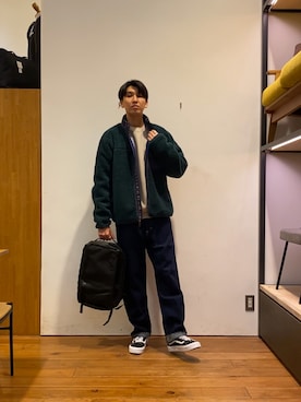 「アイテム（バックパック/リュック）」を使った、かわむらさん（メンズ・183cm）の秋コーディネート