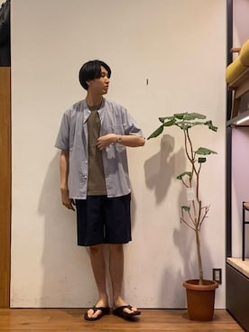 「アイテム（サンダル）」を使った、かわむらさん（メンズ・183cm）の夏コーディネート
