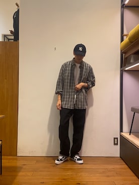「URBAN RESEARCH DOORS（アーバンリサーチドアーズ）のアイテム（キャップ）」を使った、かわむらさん（メンズ・183cm）の秋コーディネート