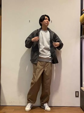 「Foxfire（フォックスファイヤー）のアイテム（ブルゾン）」を使った、かわむらさん（メンズ・183cm）の冬コーディネート