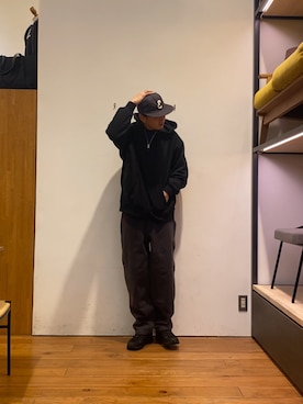 「アイテム（スウェット）」を使った、かわむらさん（メンズ・183cm）の秋コーディネート