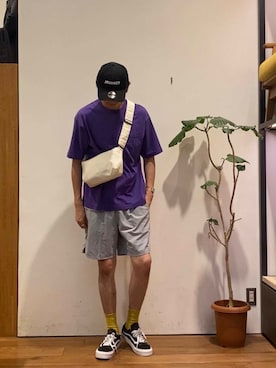 「OUTDOOR EXCHANGE（アウトドアエクスチェンジ）のアイテム」を使った、かわむらさん（メンズ・183cm）の夏コーディネート