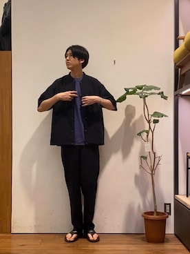 「アイテム（ブルゾン）」を使った、かわむらさん（メンズ・183cm）の夏コーディネート