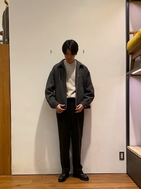 「アイテム（その他アウター）」を使った、かわむらさん（メンズ・183cm）の秋コーディネート