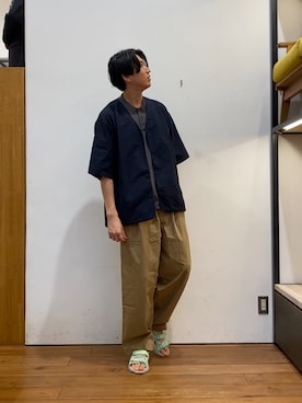 「帰省コーデ」｜かわむらさん（メンズ・183cm）の春コーディネート