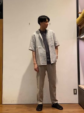 「アイテム（その他パンツ）」を使った、かわむらさん（メンズ・183cm）の夏コーディネート