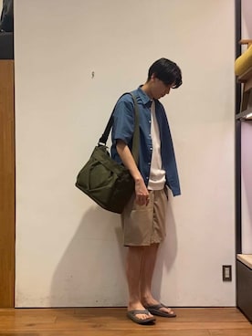 「Gramicci（グラミチ）のアイテム（パンツ）」を使った、かわむらさん（メンズ・183cm）の夏コーディネート