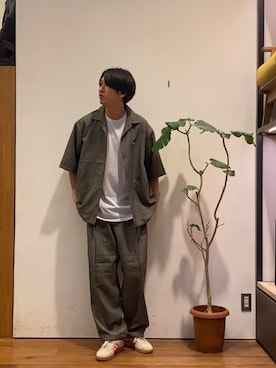 「機能性素材」｜かわむらさん（メンズ・183cm）の夏コーディネート