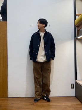 「FORK&SPOON（フォークアンドスプーン）のアイテム」を使った、かわむらさん（メンズ・183cm）の春コーディネート