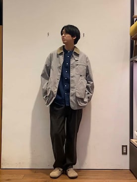 「URBAN RESEARCH DOORS（アーバンリサーチドアーズ）のウールブレンドネップワンタックパンツ（その他パンツ）」を使った、かわむらさん（メンズ・183cm）の冬コーディネート