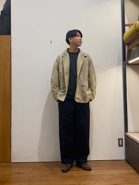 「Snow Peak（スノーピーク）のアイテム」を使った、かわむらさん（メンズ・183cm）の春コーディネート