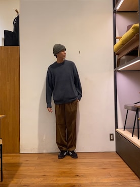 「トレンド秋素材コーデ」｜かわむらさん（メンズ・183cm）の秋コーディネート