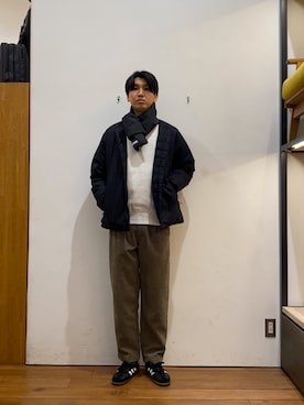 「FORK&SPOON（フォークアンドスプーン）のアイテム」を使った、かわむらさん（メンズ・183cm）の冬コーディネート