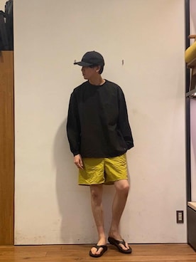 「MARMOT（マーモット）のアイテム（帽子）」を使った、かわむらさん（メンズ・183cm）の春コーディネート