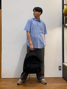 「FORK&SPOON（フォークアンドスプーン）のFORK&SPOON　キャリーマンイージーワイドパンツ（その他パンツ、グレー系）」を使った、かわむらさん（メンズ・183cm）の春コーディネート