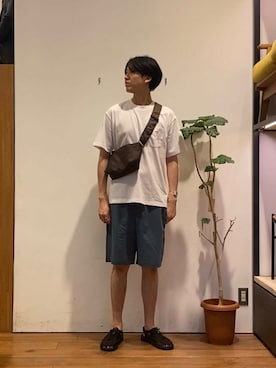 「帰省コーデ」｜かわむらさん（メンズ・183cm）の夏コーディネート