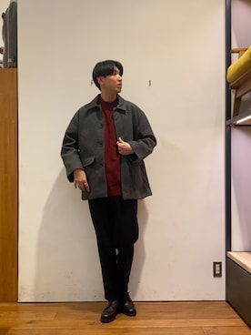 「アイテム（カバーオール）」を使った、かわむらさん（メンズ・183cm）の冬コーディネート