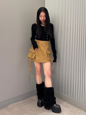 西村涼楓さん（レディース・151cm）の冬コーディネート