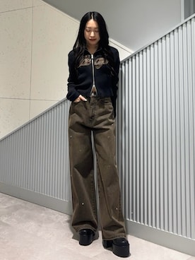 西村涼楓さん（レディース・151cm）の冬コーディネート