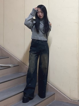 「EMODA（エモダ）のアイテム（ブーツ）」を使った、西村涼楓さん（レディース・151cm）の秋コーディネート