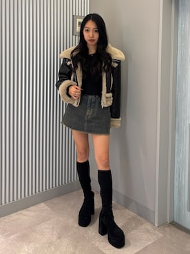 「アイテム（ブルゾン、その他）」を使った、西村涼楓さん（レディース・151cm）の秋コーディネート