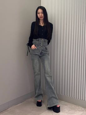 「EMODA（エモダ）のアイテム」を使った、西村涼楓さん（レディース・151cm）の春コーディネート