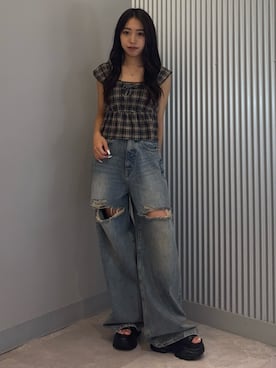 「アイテム（その他シューズ）」を使った、西村涼楓さん（レディース・151cm）の夏コーディネート