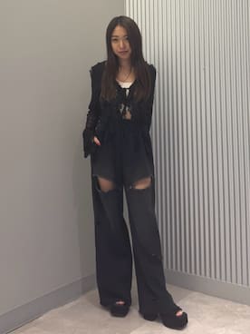 「スウェットコーデ」｜西村涼楓さん（レディース・151cm）の秋コーディネート
